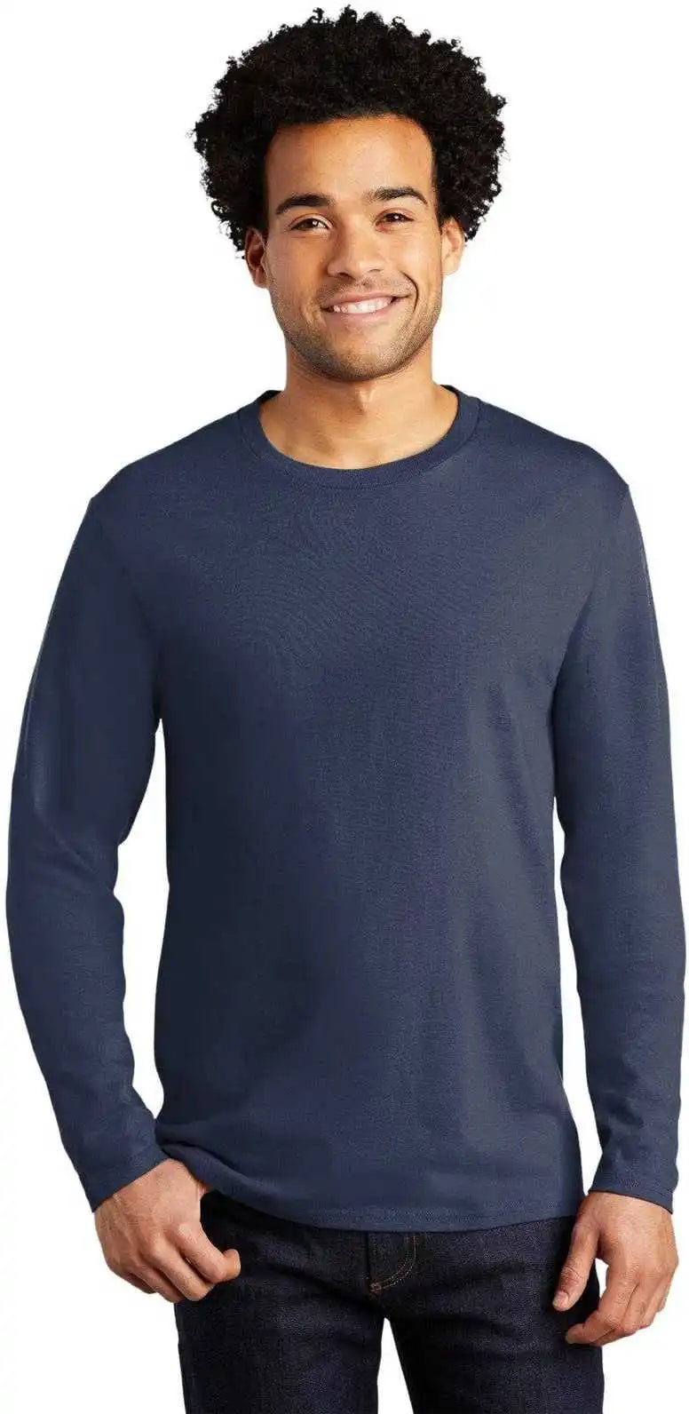 Port & Company Pc600ls Long Sleeve Bouncer Tee - Navy Blue