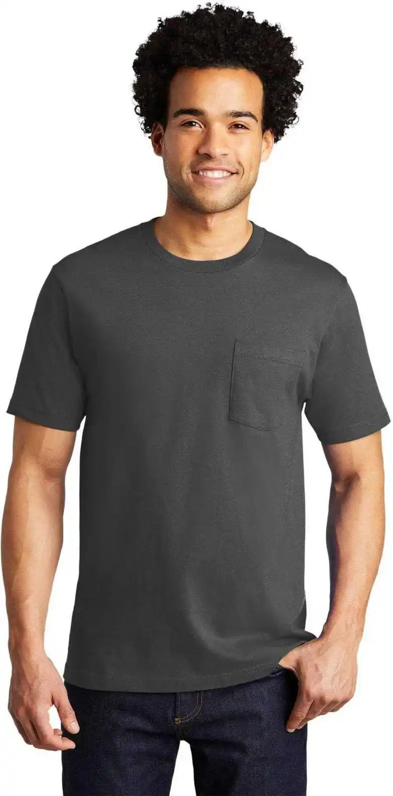 Port & Company Pc600p Bouncer Pocket Tee Coal Gray