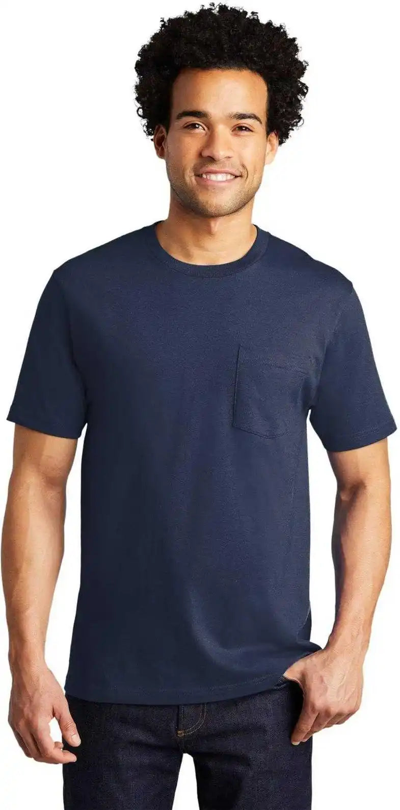 Port & Company Pc600p Bouncer Pocket Tee - Navy Blue