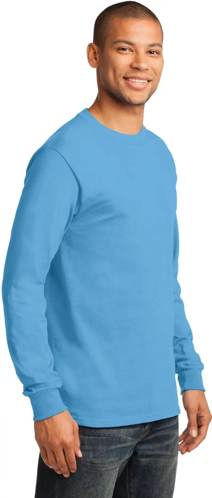 Port & Company Pc61ls co Long Sleeve Essential Tee - Aquatic Blue