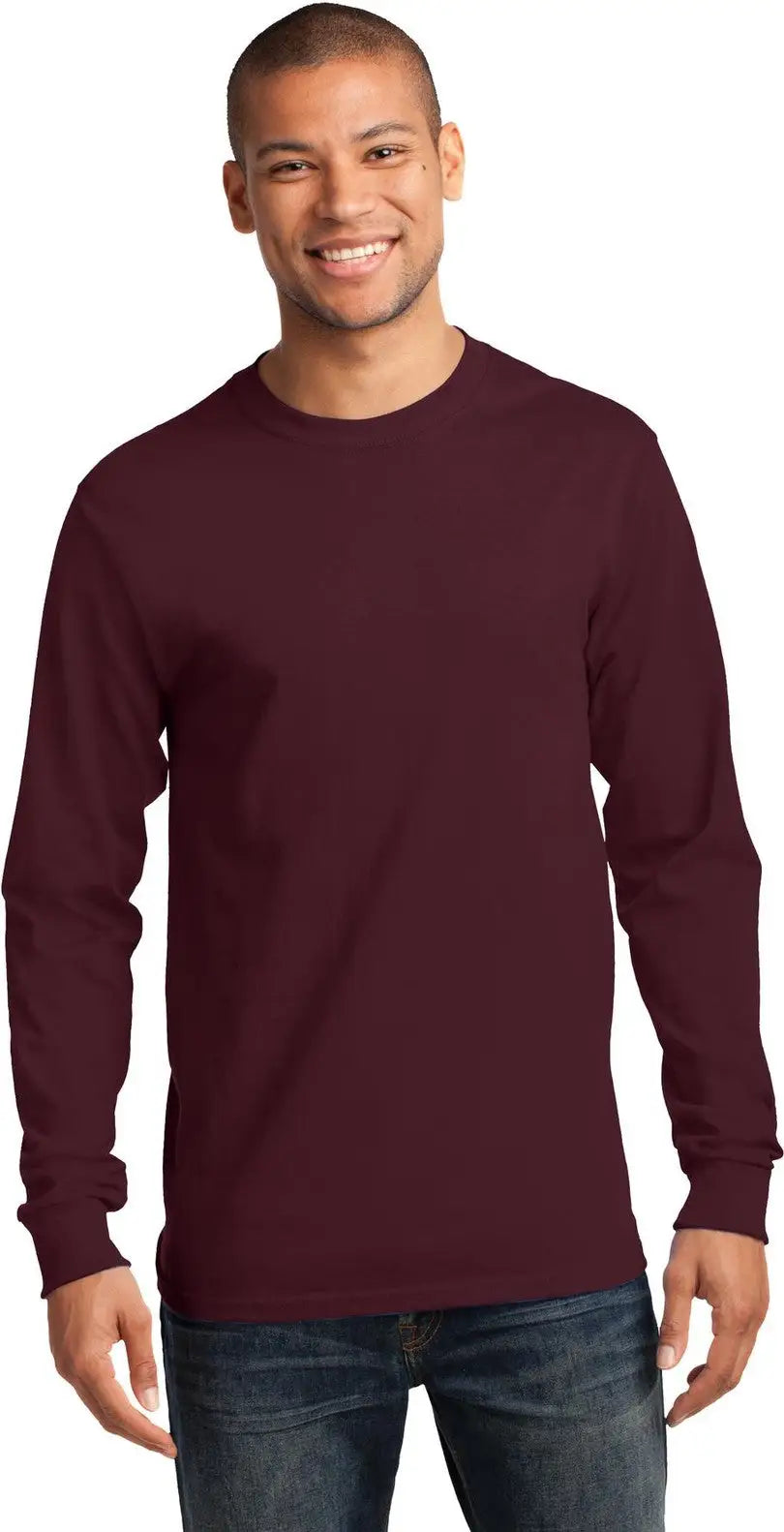 Port & Company Pc61ls co Long Sleeve Essential Tee - Athletic Maroon - Adult s