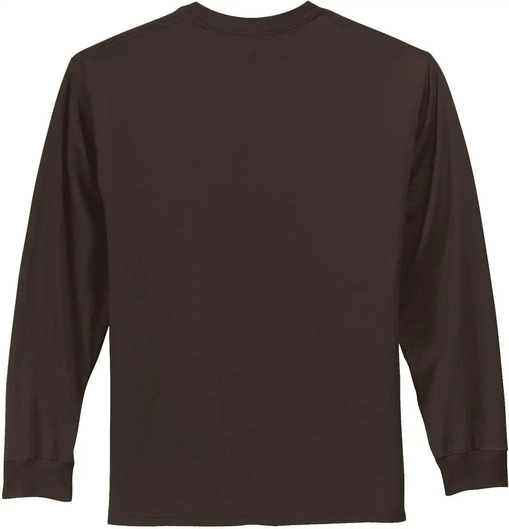 Port & Company Pc61ls co Long Sleeve Essential Tee - Dark Chocolate Brown - Adult s