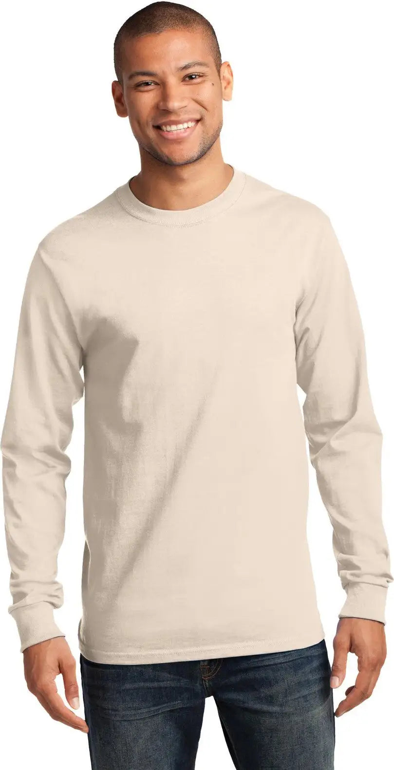 Port & Company Pc61ls co Long Sleeve Essential Tee - Natural - Adult s