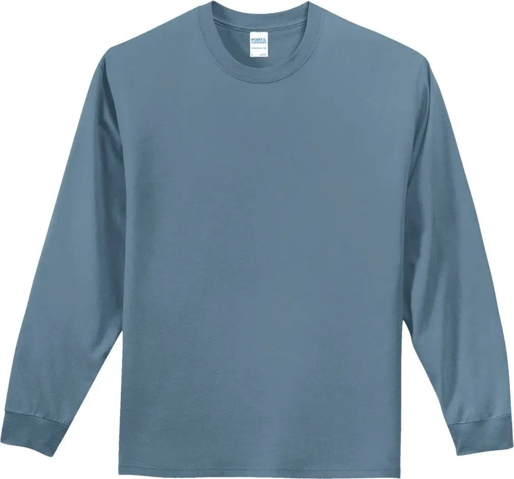 Port & Company Pc61ls co Long Sleeve Essential Tee - Stonewashed Blue