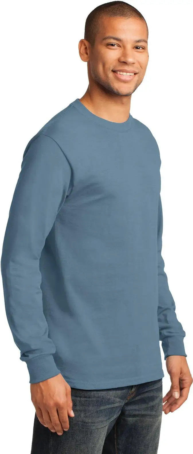 Port & Company Pc61ls co Long Sleeve Essential Tee - Stonewashed Blue