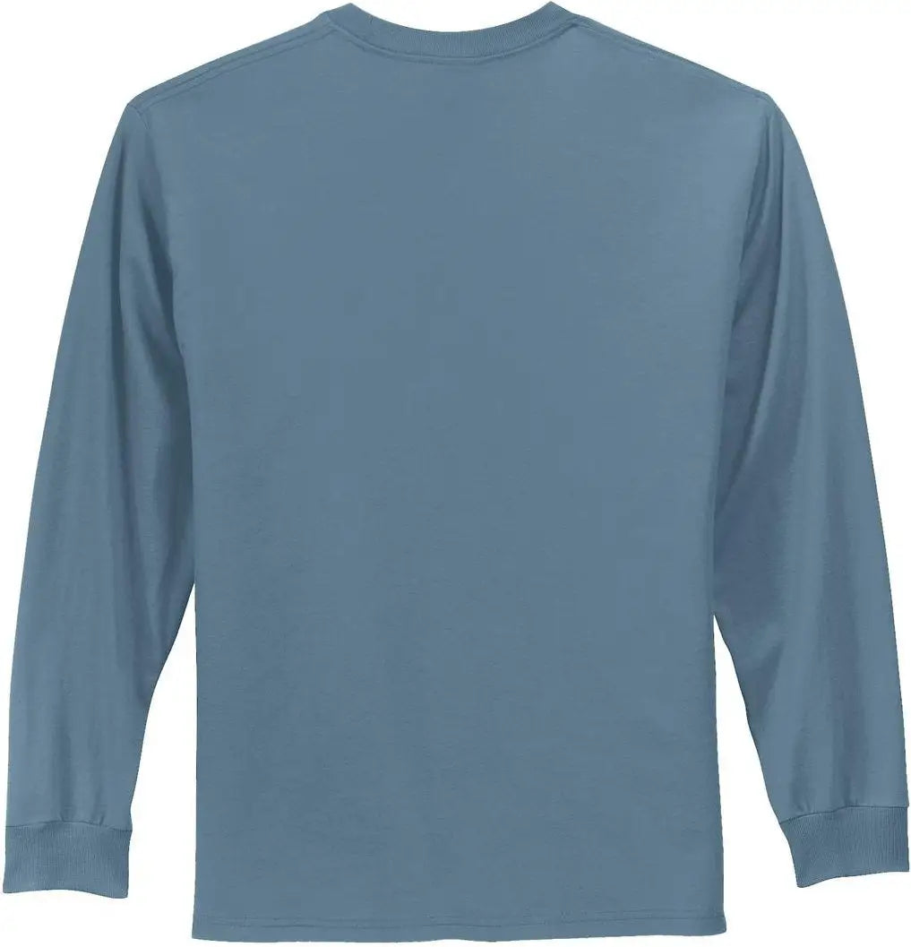 Port & Company Pc61ls co Long Sleeve Essential Tee - Stonewashed Blue - Adult s