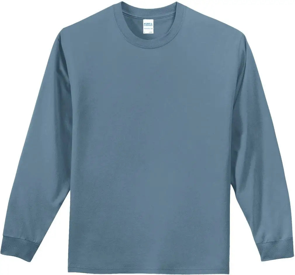 Port & Company Pc61ls co Long Sleeve Essential Tee - Stonewashed Blue