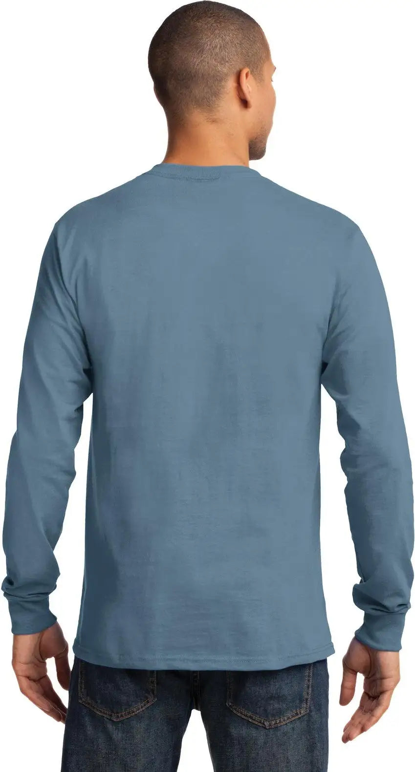 Port & Company Pc61ls co Long Sleeve Essential Tee - Stonewashed Blue