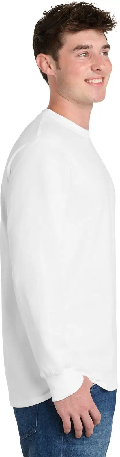 Port & Company Pc61ls co Long Sleeve Essential Tee - White