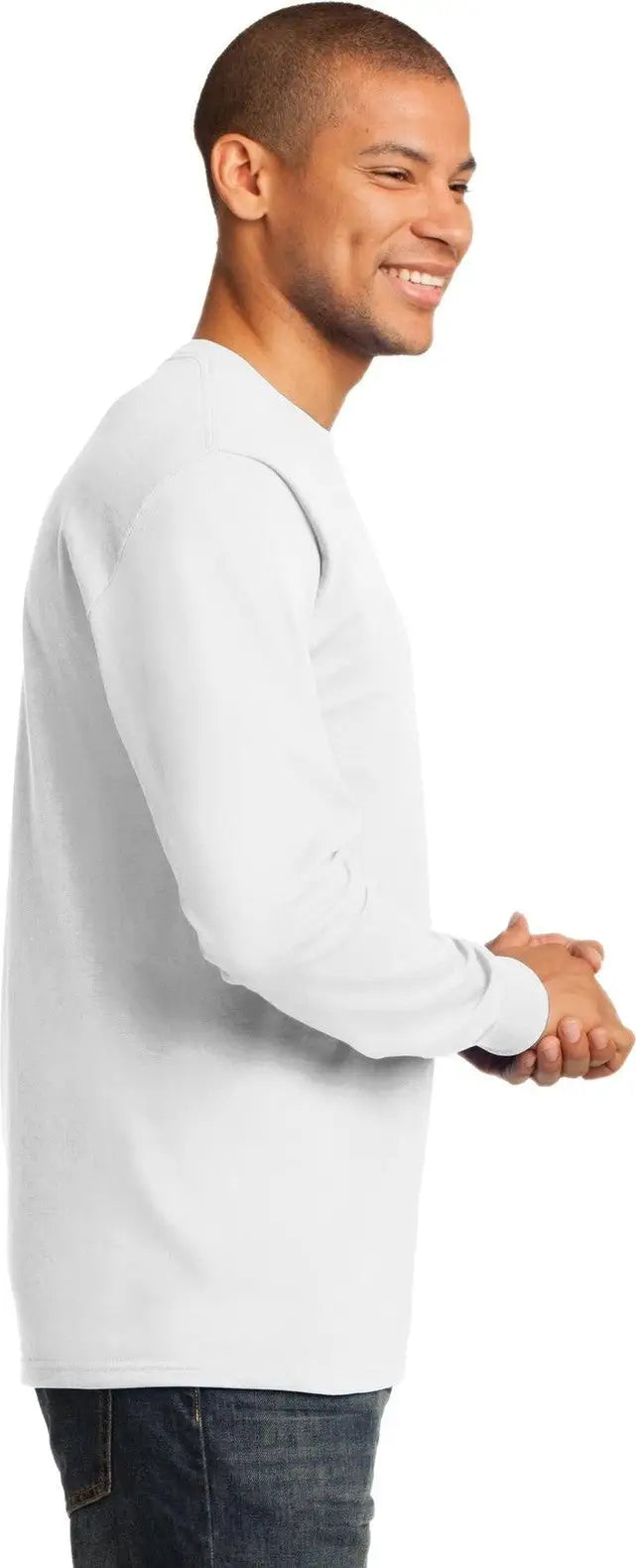 Port & Company Pc61ls co Long Sleeve Essential Tee - White