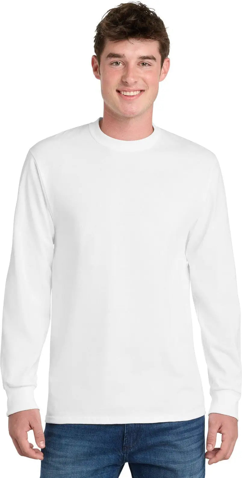 Port & Company Pc61ls co Long Sleeve Essential Tee - White