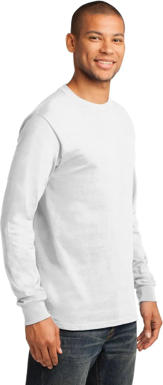 Port & Company Pc61ls co Long Sleeve Essential Tee - White