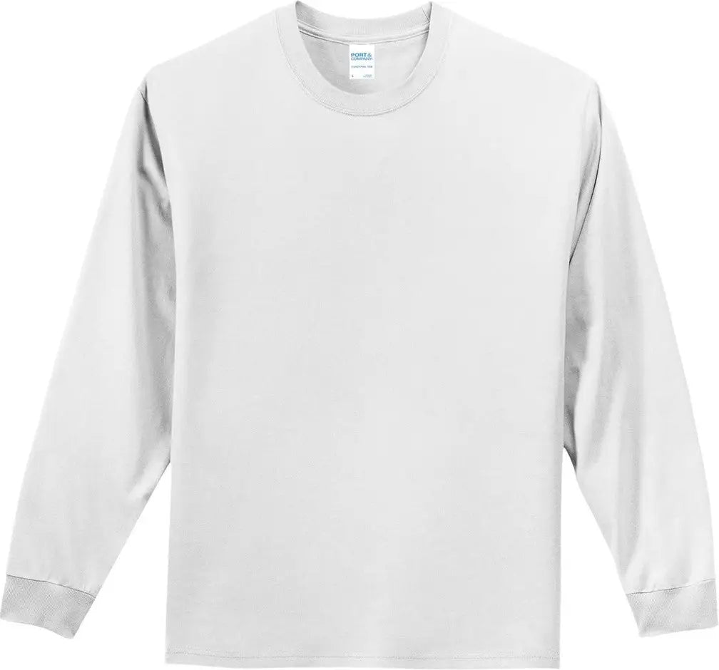 Port & Company Pc61ls co Long Sleeve Essential Tee - White