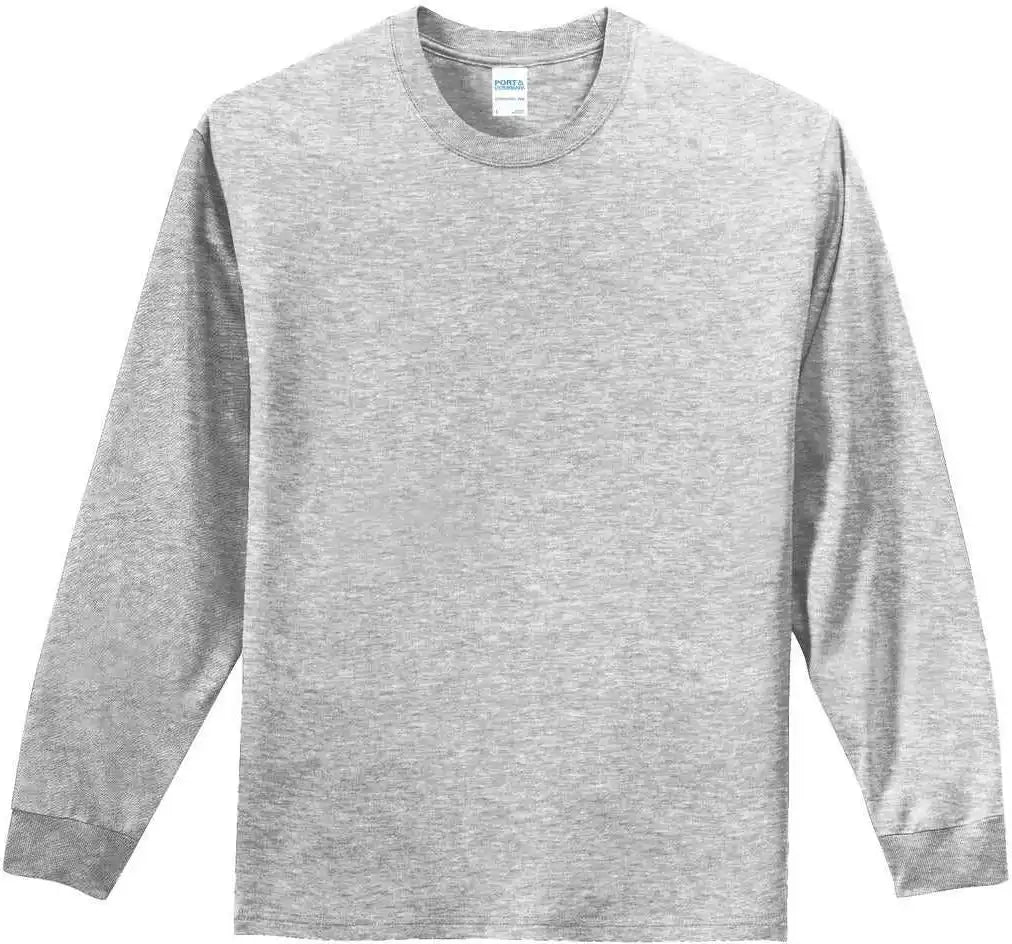 Port &amp; Company Pc61ls Long Sleeve Essential Tee Ash