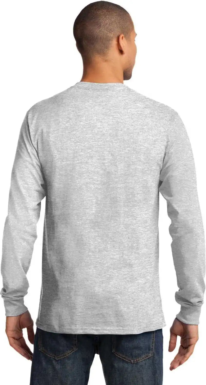 Port & Company Pc61ls Long Sleeve Essential Tee Ash