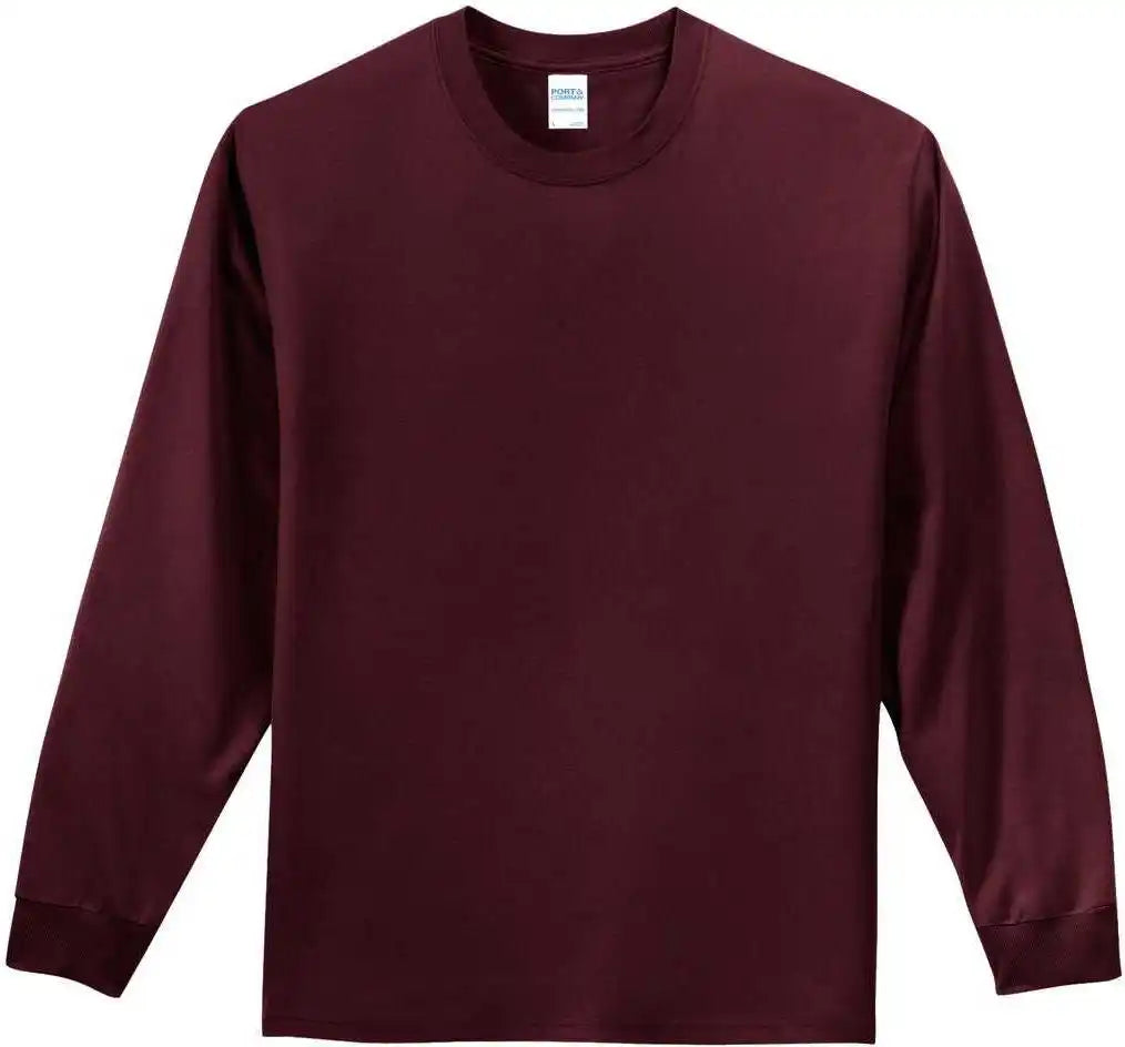 Port &amp; Company Pc61ls Long Sleeve Essential Tee Athletic Maroon