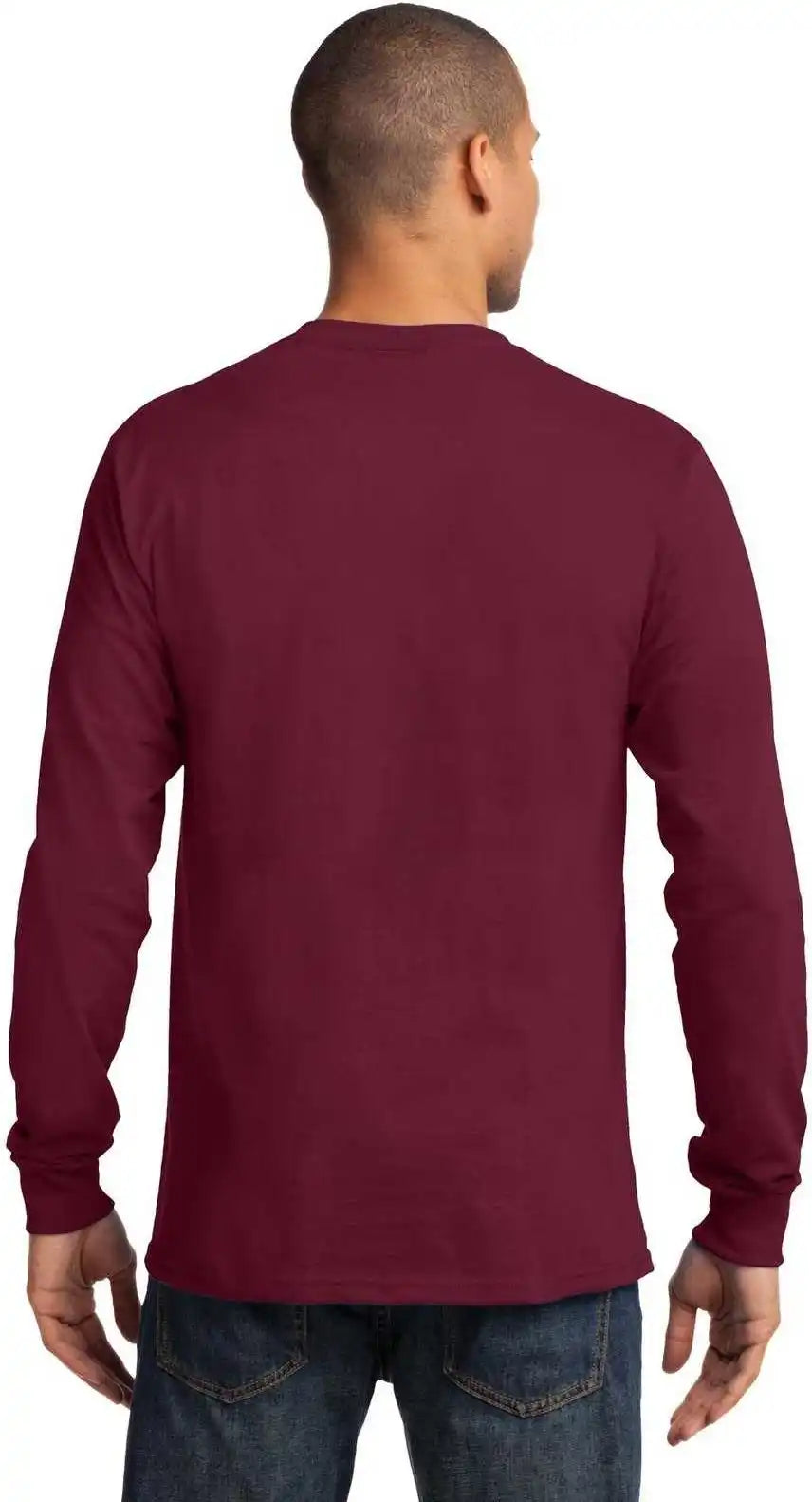 Port &amp; Company Pc61ls Long Sleeve Essential Tee Cardinal