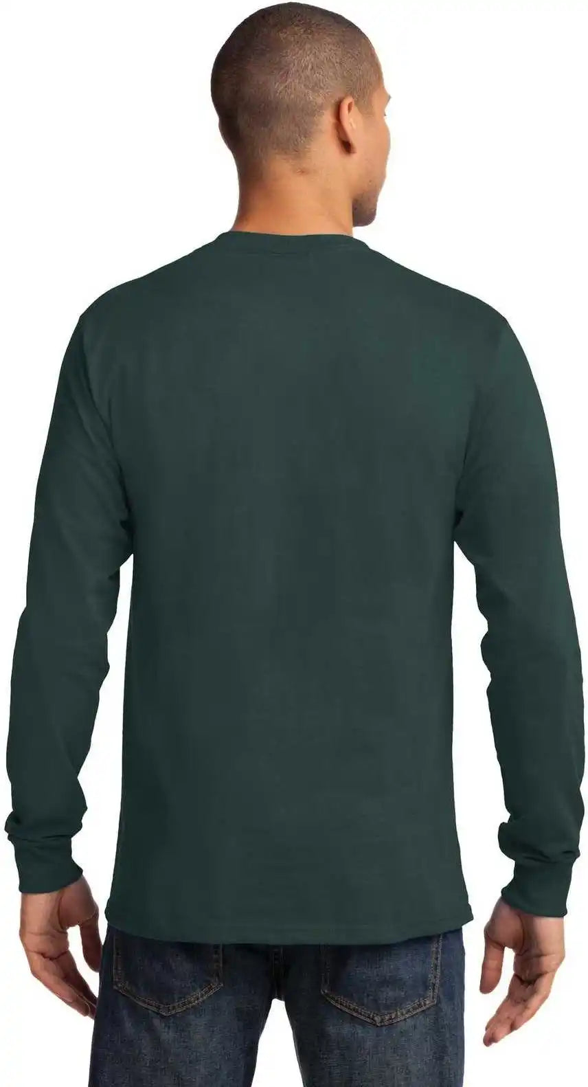 Port & Company Pc61ls Long Sleeve Essential Tee Dark Green