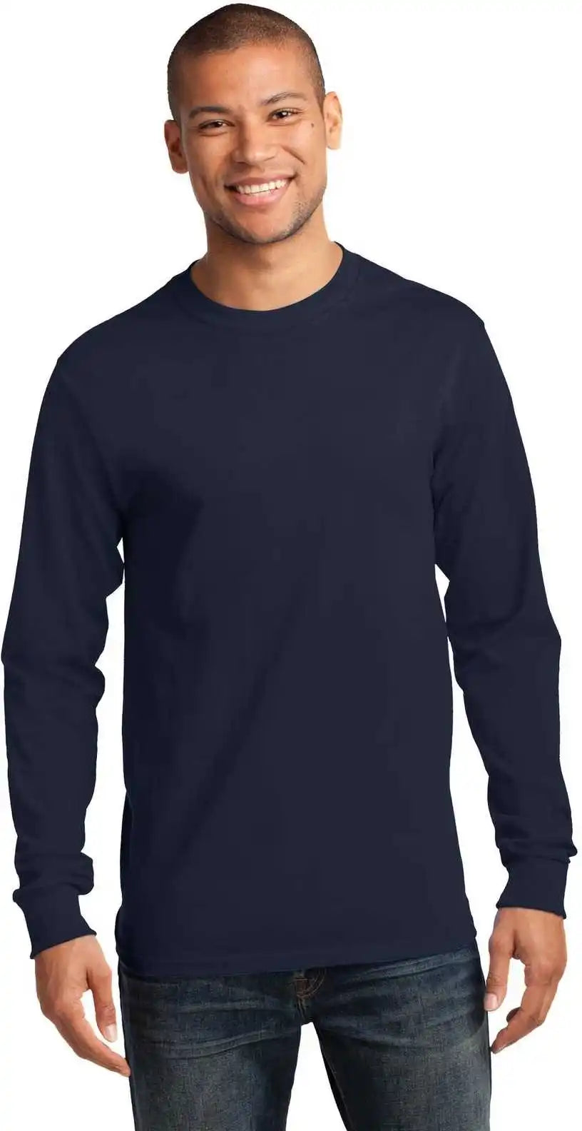 Port & Company Pc61ls Long Sleeve Essential Tee Deep Navy
