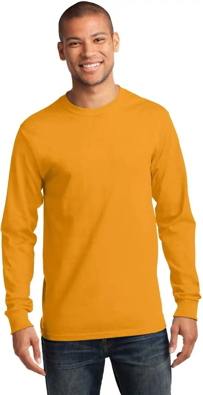 Port & Company Pc61ls Long Sleeve Essential Tee Gold
