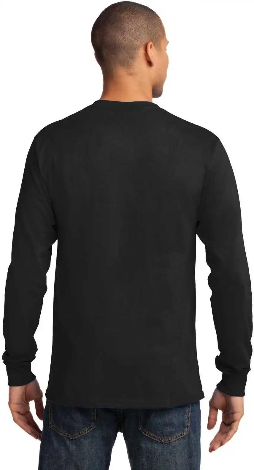Port & Company Pc61ls Long Sleeve Essential Tee Jet Black