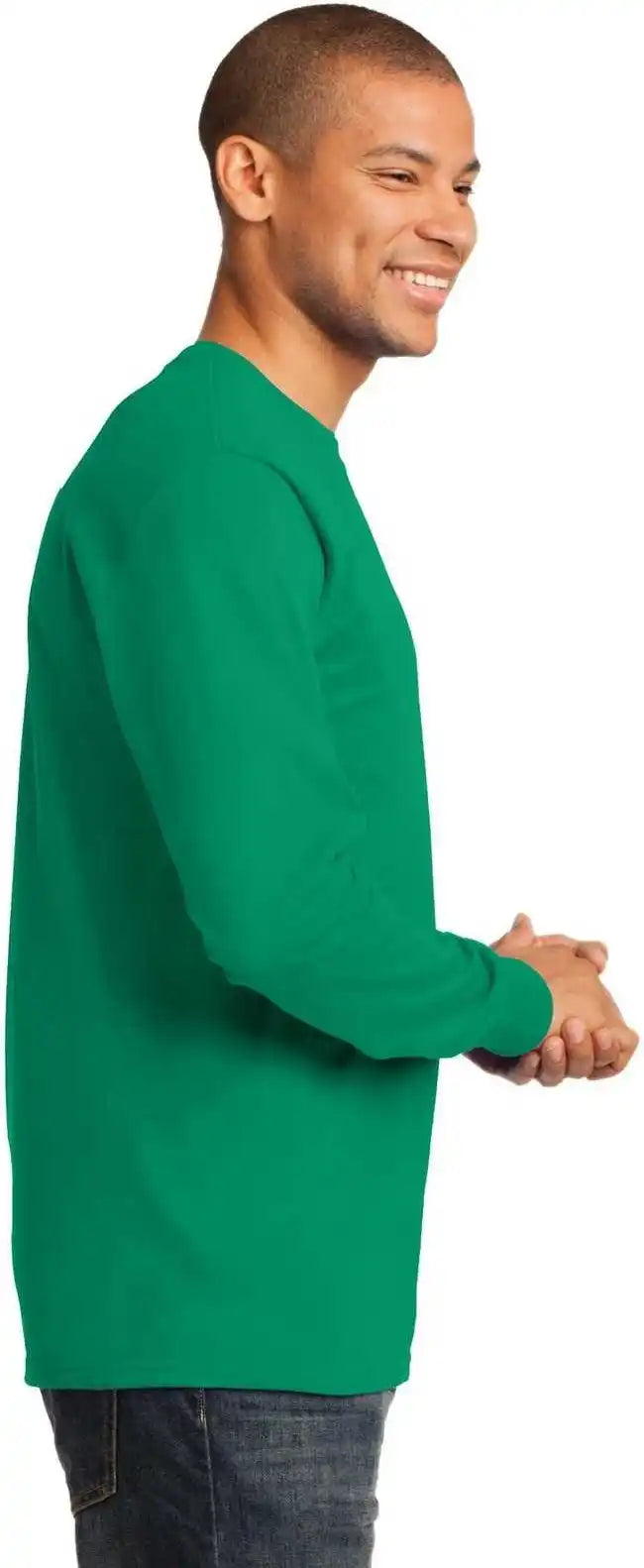 Port &amp; Company Pc61ls Long Sleeve Essential Tee Kelly