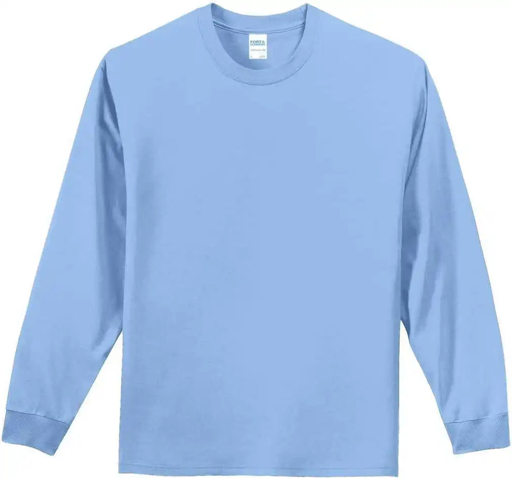 Port &amp; Company Pc61ls Long Sleeve Essential Tee Light Blue