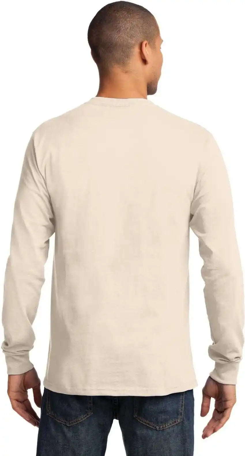 Port &amp; Company Pc61ls Long Sleeve Essential Tee Natural