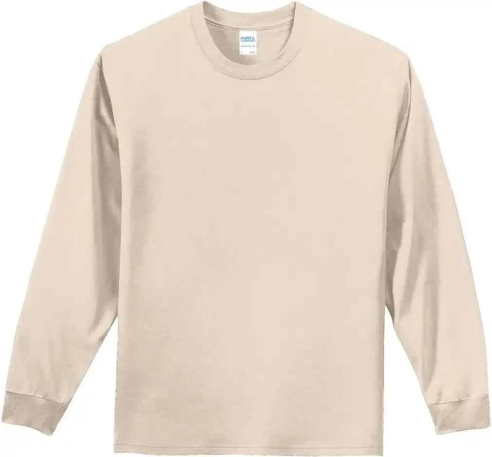 Port &amp; Company Pc61ls Long Sleeve Essential Tee Natural