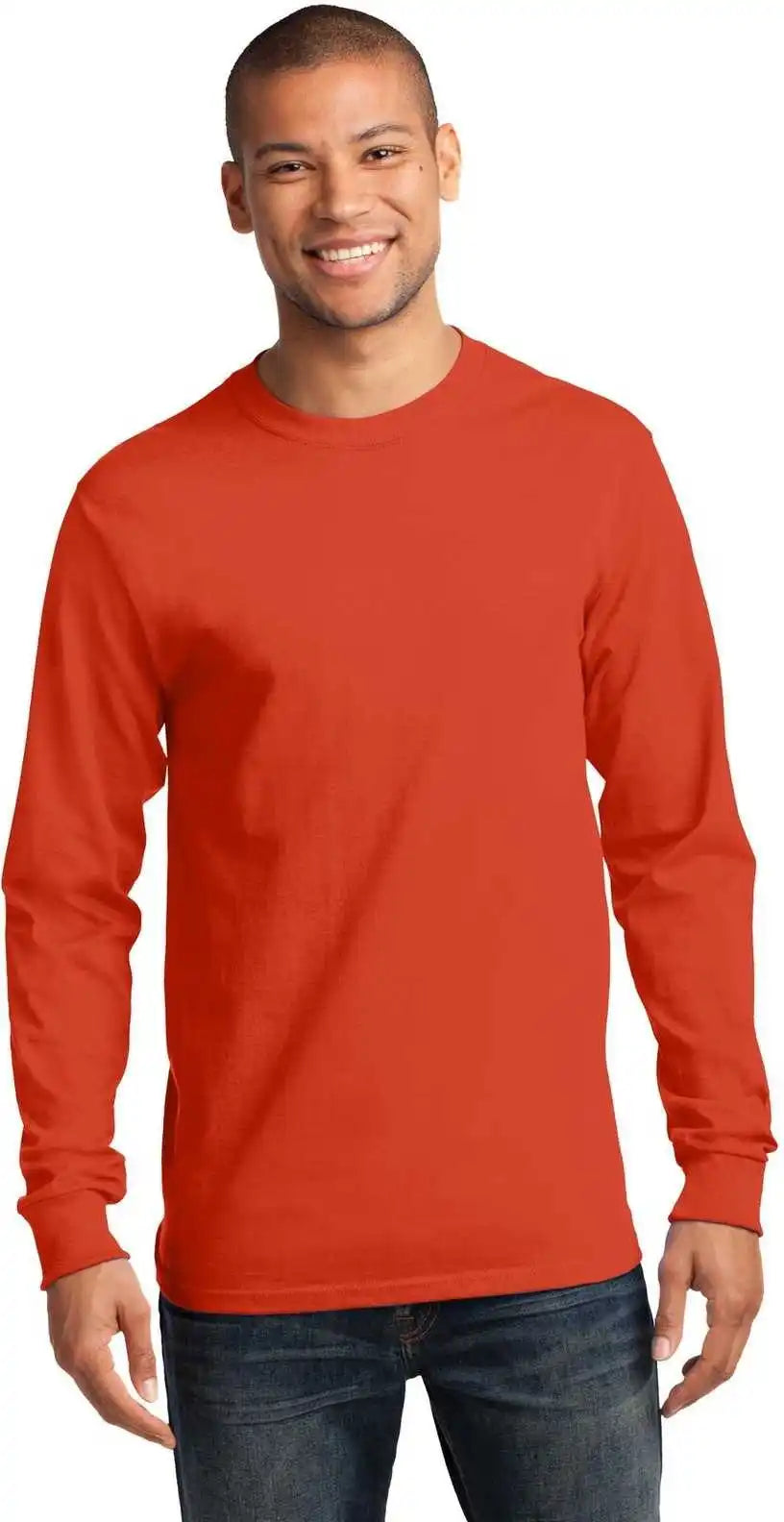 Port & Company Pc61ls Long Sleeve Essential Tee Orange