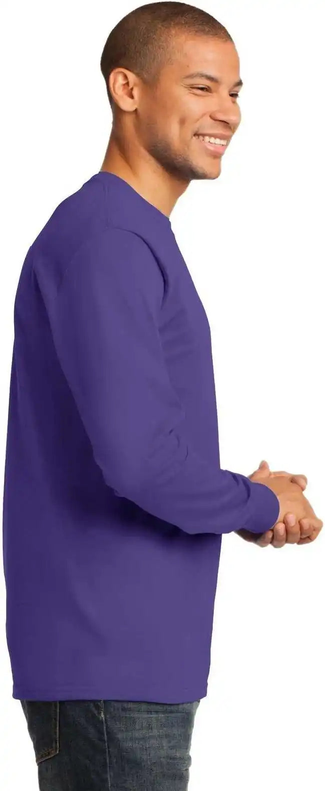 Port &amp; Company Pc61ls Long Sleeve Essential Tee Purple