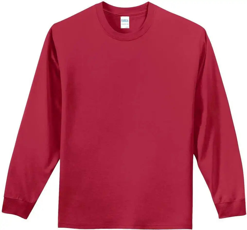 Port &amp; Company Pc61ls Long Sleeve Essential Tee Red