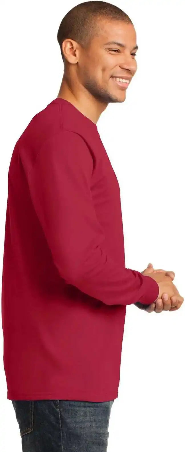 Port &amp; Company Pc61ls Long Sleeve Essential Tee Red