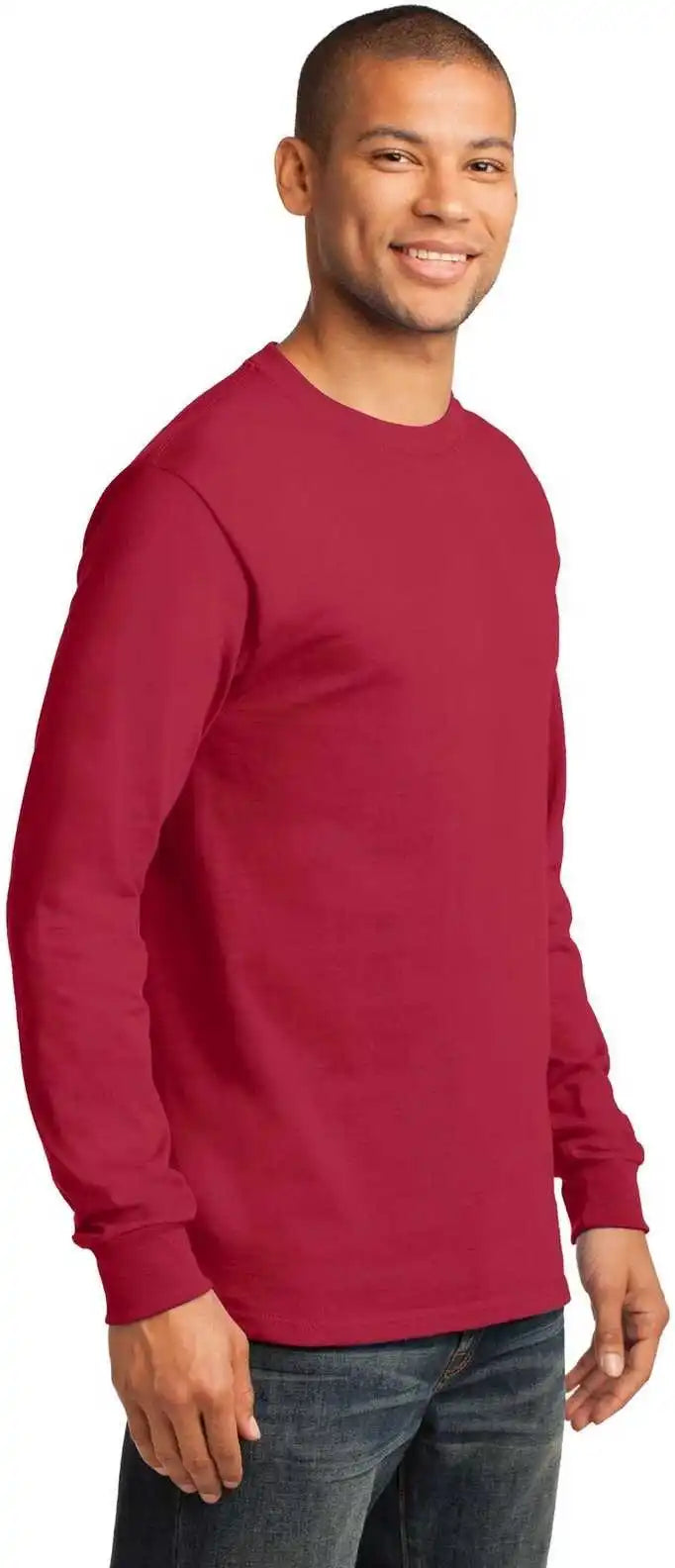 Port &amp; Company Pc61ls Long Sleeve Essential Tee Red