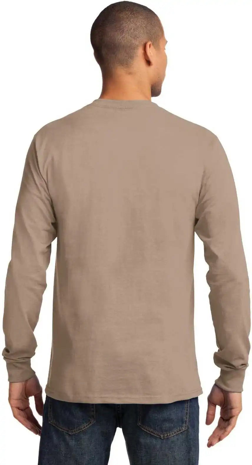 Port & Company Pc61ls Long Sleeve Essential Tee - Sand