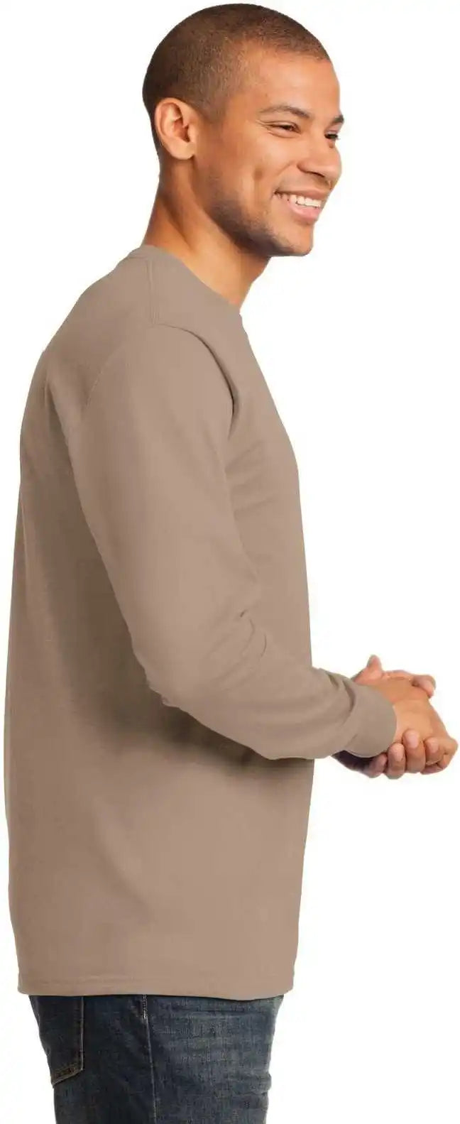 Port &amp; Company Pc61ls Long Sleeve Essential Tee Sand