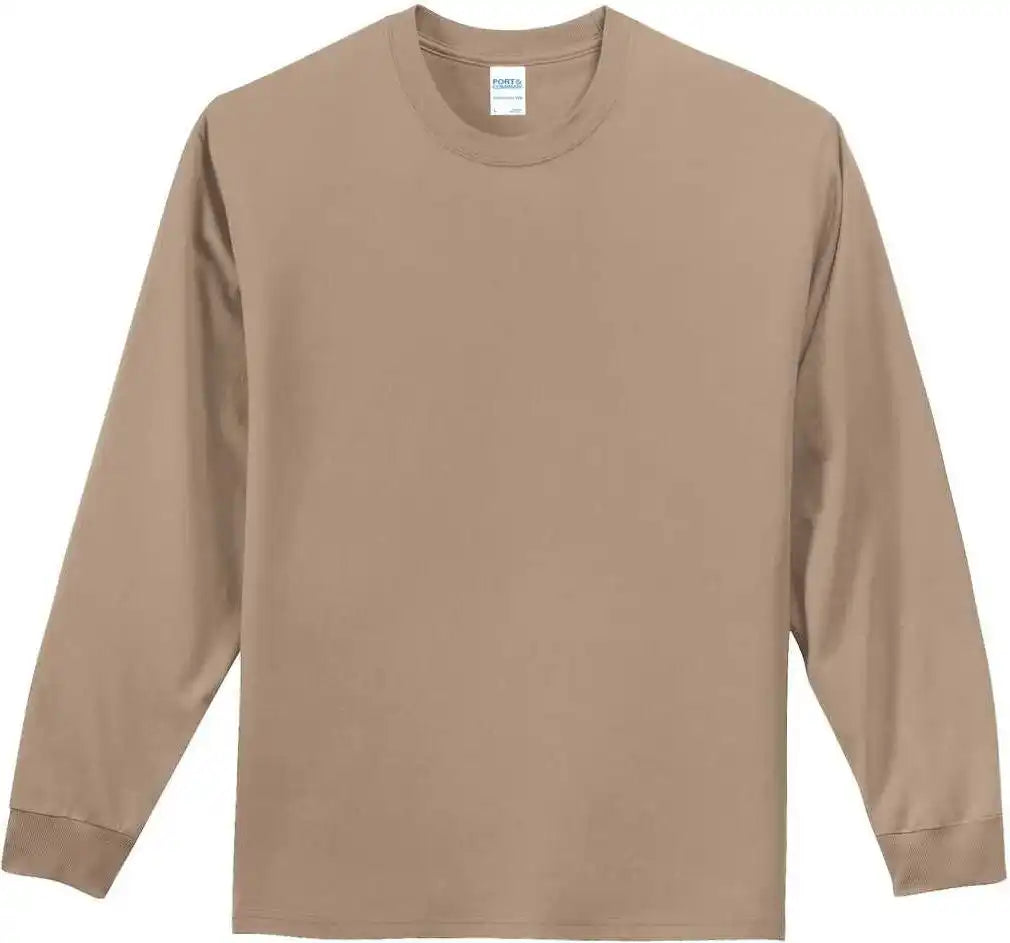Port &amp; Company Pc61ls Long Sleeve Essential Tee Sand