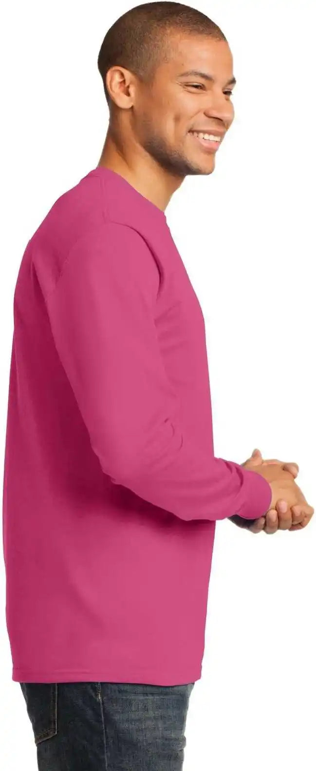 Port &amp; Company Pc61ls Long Sleeve Essential Tee Sangria