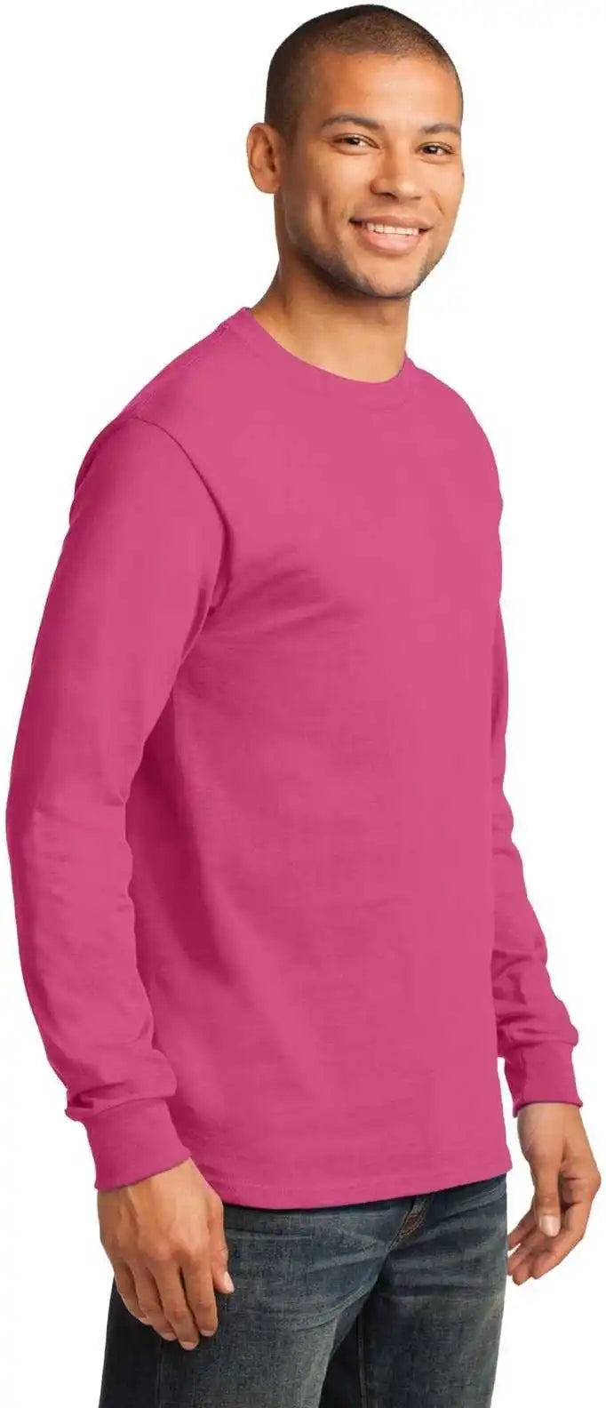 Port &amp; Company Pc61ls Long Sleeve Essential Tee Sangria