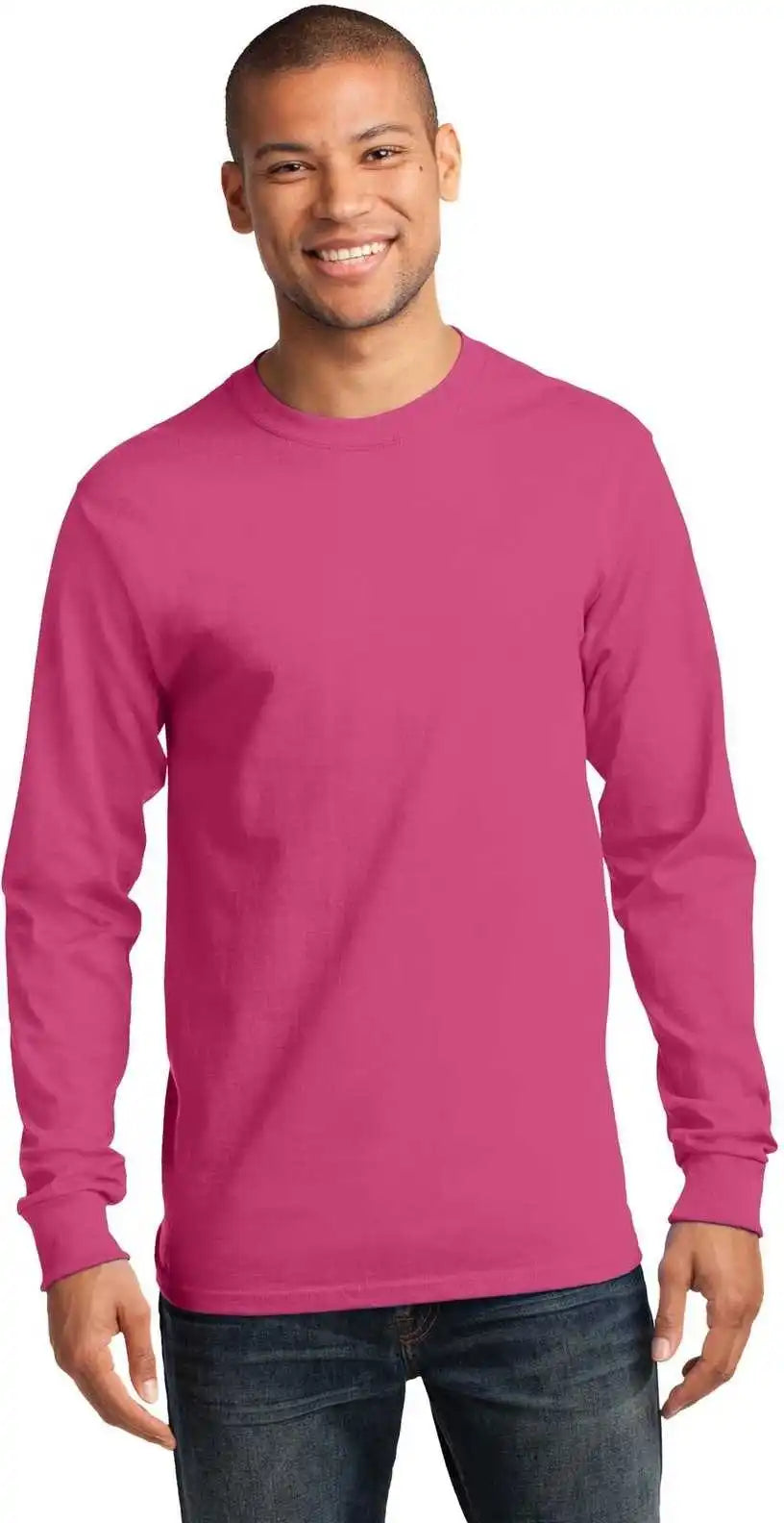 Port &amp; Company Pc61ls Long Sleeve Essential Tee Sangria