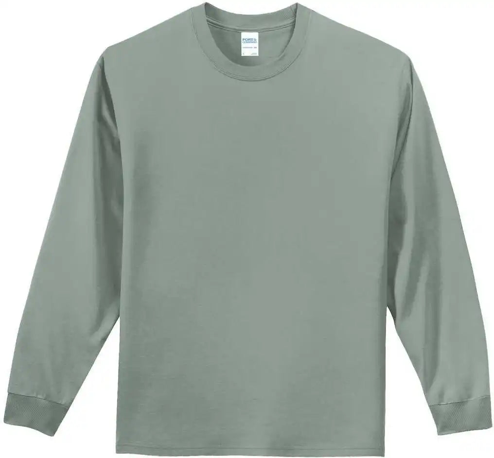 Port &amp; Company Pc61ls Long Sleeve Essential Tee Stonewashed Green