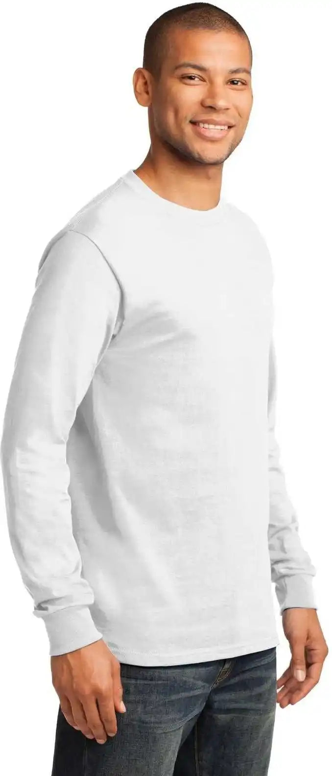 Port &amp; Company Pc61ls Long Sleeve Essential Tee White