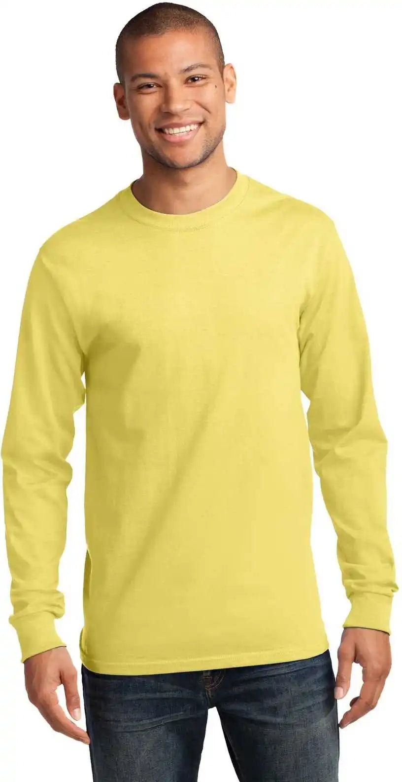 Port & Company Pc61ls Long Sleeve Essential Tee Yellow