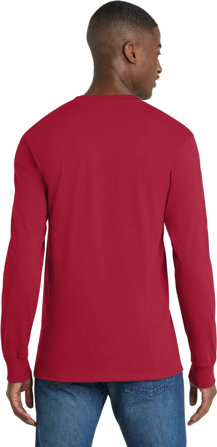 Port & Company Pc61lsp co Long Sleeve Essential Pocket Tee - Red