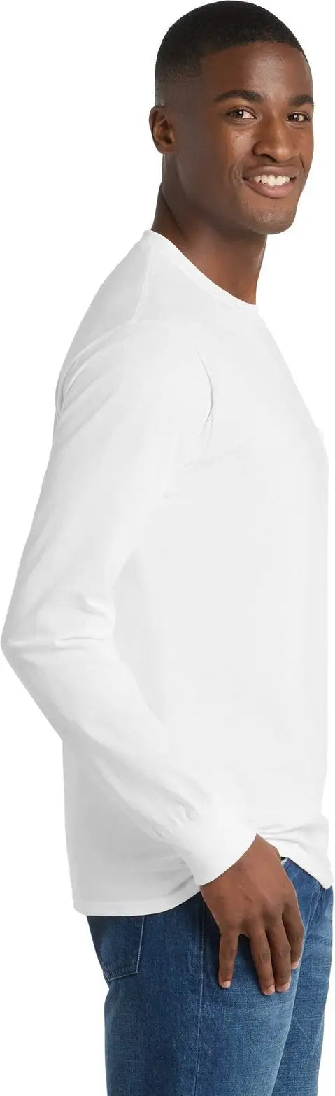 Port & Company Pc61lsp co Long Sleeve Essential Pocket Tee - White
