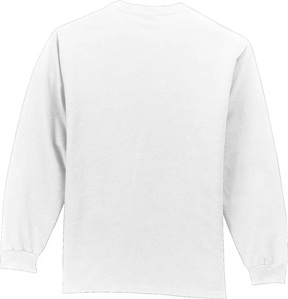 Port & Company Pc61lsp co Long Sleeve Essential Pocket Tee - White