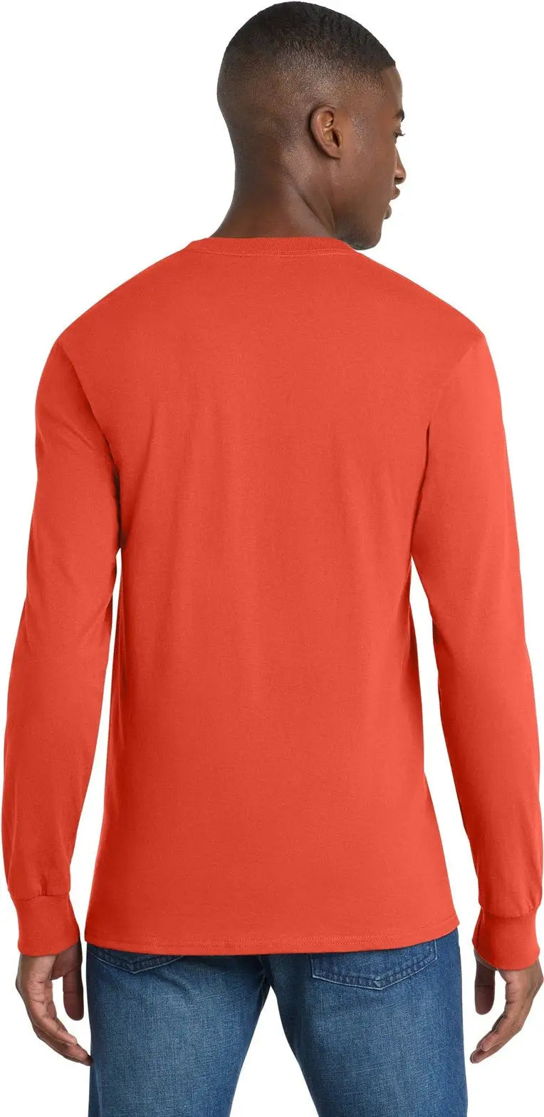 Port & Company Pc61lspt co Tall Long Sleeve Essential Pocket Tee - Orange