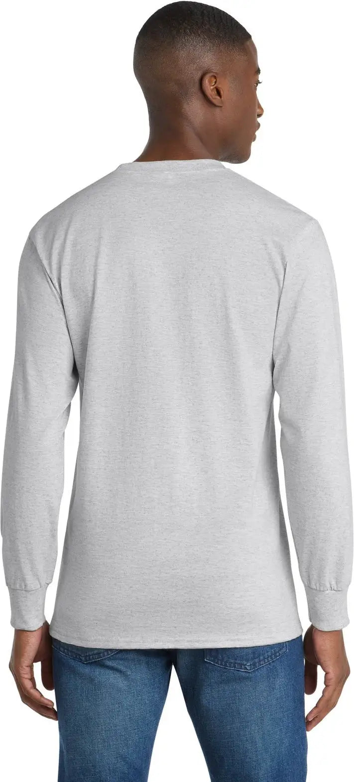 Port & Company Pc61lspt co Tall Long Sleeve Essential Pocket Tee - Ash