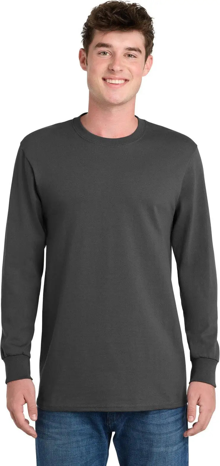 Port & Company Pc61lst co Tall Long Sleeve Essential Tee - Charcoal