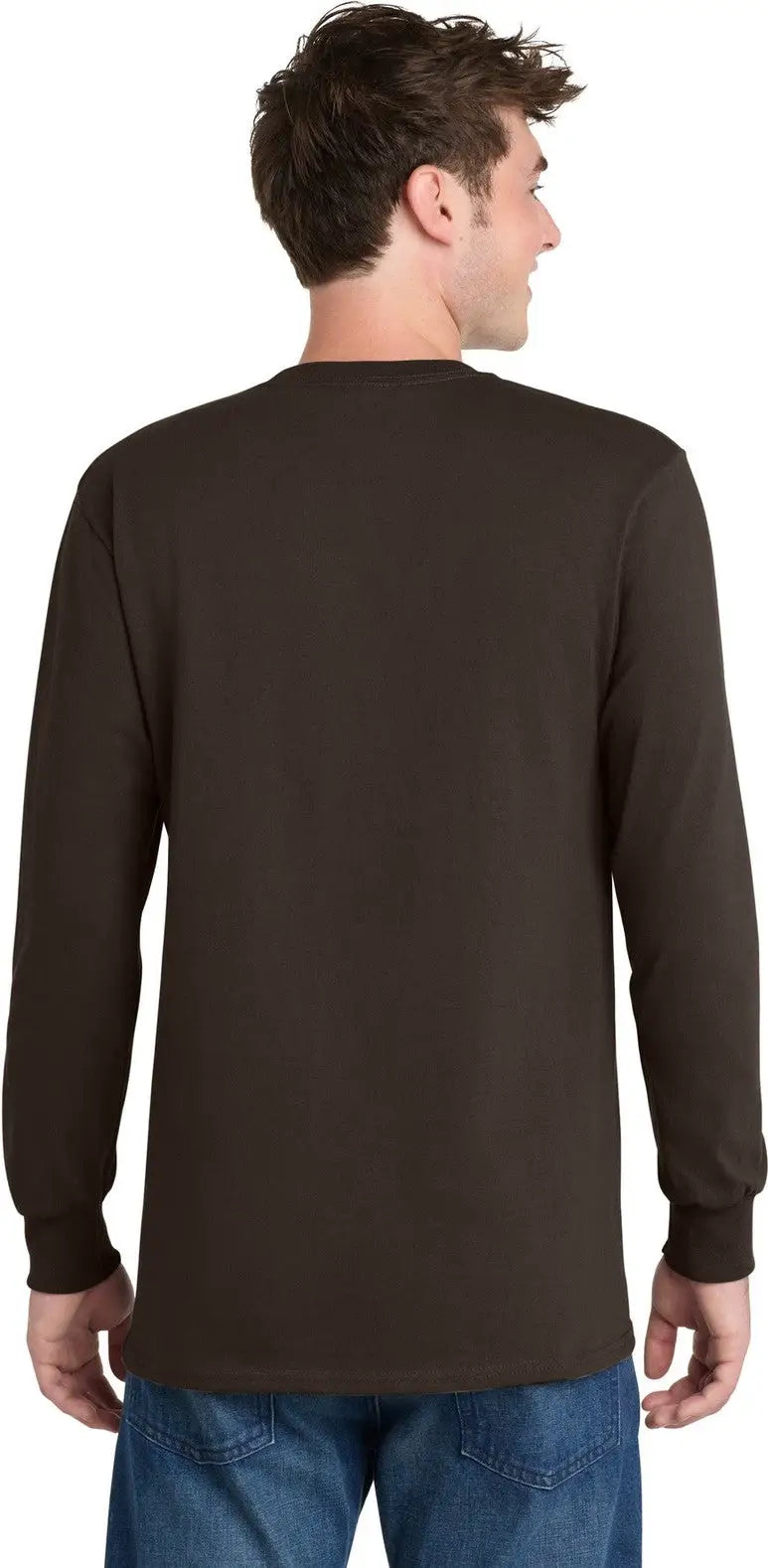Port & Company Pc61lst co Tall Long Sleeve Essential Tee - Dark Chocolate Brown